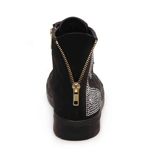 Beverly Feldman NEW Designer Sneakers High-Top Rhinestones Black Suede Women's - Picture 5 of 16